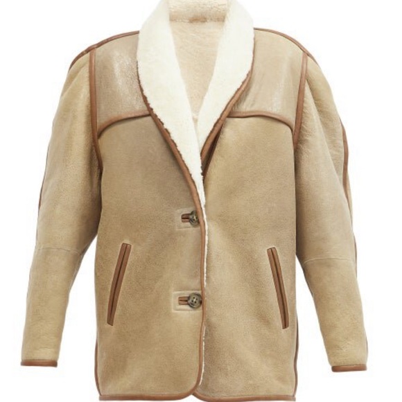New-ISABEL MARANT Etoile 
Anawa Shearling Jacket - Beige - Picture 2 of 16